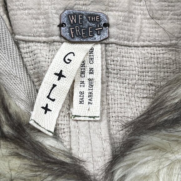 Free People We The Free Utility Parka Faux Fur-Trimmed Boho Olive Jacket L NWOT - Picture 12 of 14